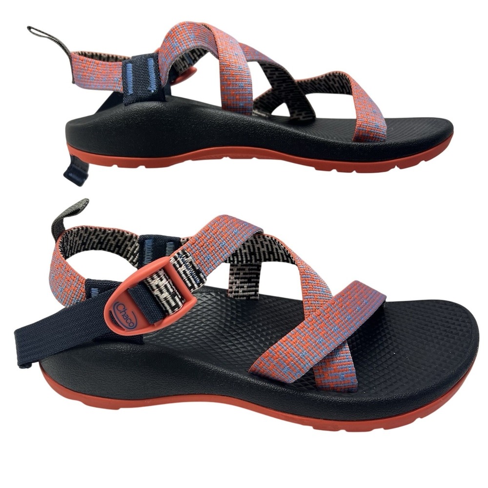 Chaco Z1 Ecotread Sport Sandal Shoes Youth 5 Pink/orange & Blue Hiking Water